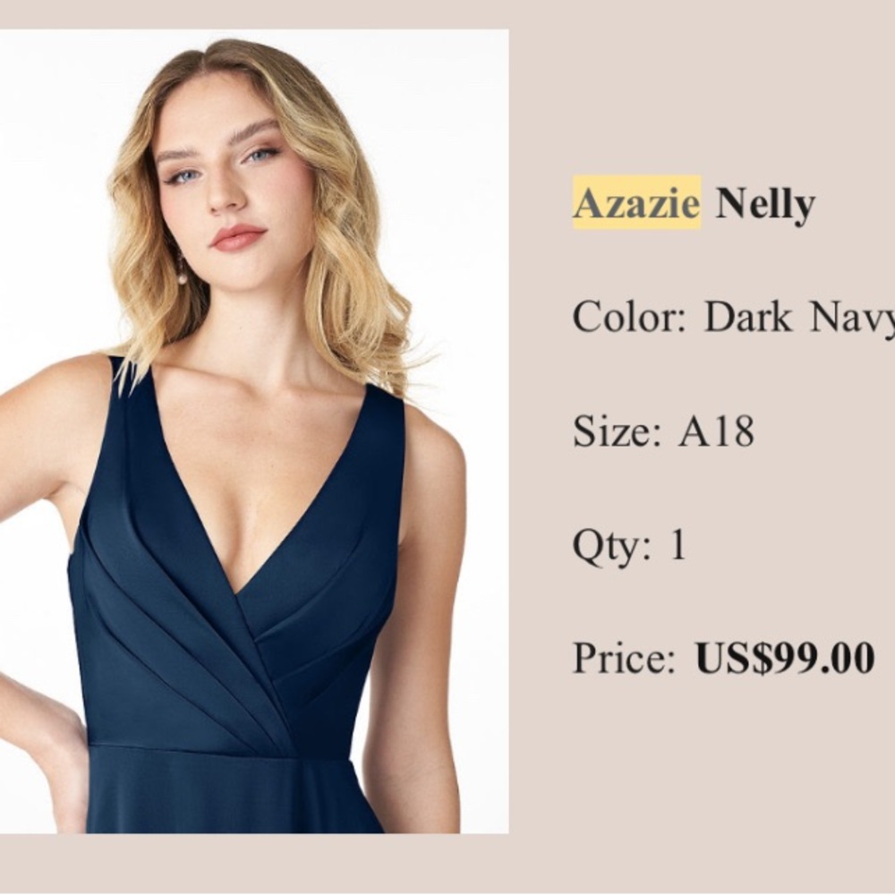 Azazie Nelly Deep Blue Formal Dress